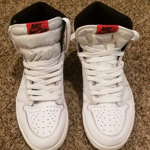White w/black check Retro 1 Air Jordans